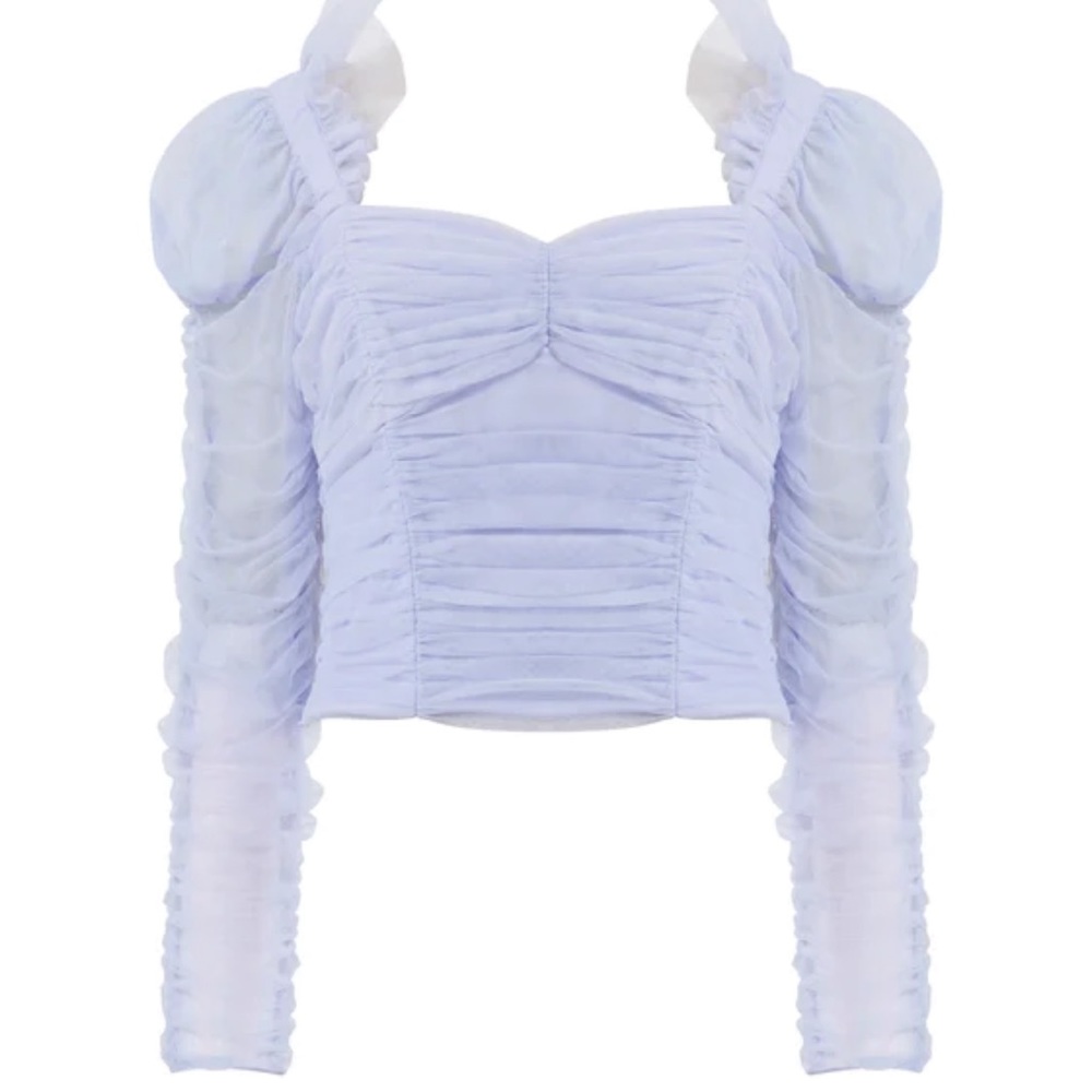 NWT French Connection Edrea Tulle Top in Cosmic Sky